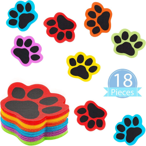 Outus 18 Pcs Paws Carpet Markers, 5'' Paw Floor Markers for Teacher Supplies School Decoration