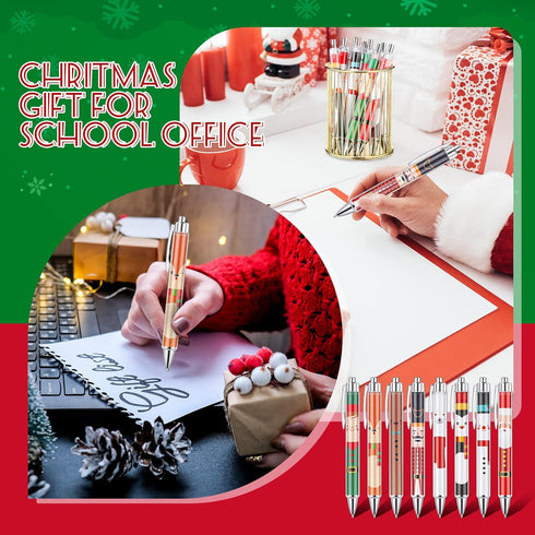 Cholemy 200 Pcs Christmas Pens Bulk, Xmas Novelty Ballpoint Pens with Black Ink for School Office Home