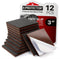 X-PROTECTOR Non Slip Furniture Pads – 12 Premium 3" Furniture Grippers for Floor Protection
