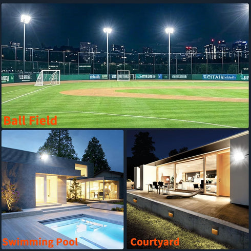 MATAHARAGA 150W 21000lm 10ft 5000K IP66 Flood Lights Outdoor, Bright LED Work Light with Plug, Daylight White Flood