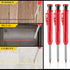Outus Solid Carpenter Pencil for Construction, Long Nosed Deep Hole Mechanical Pencil Marker with Refills and Sharpener