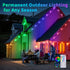 100ft Dynamic Smart RGB LED Permanent String Lights App Remote Color Sync Waterproof Outside House Lights Outdoor