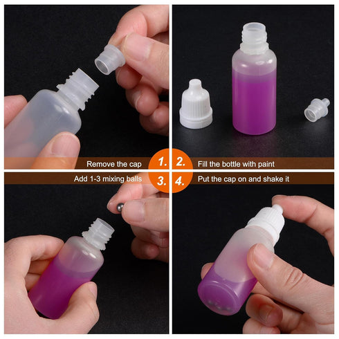 uxcell 200pcs 5.5mm 304 Stainless Steel Balls with 20pcs 15ml PE Bottle for Model Paint