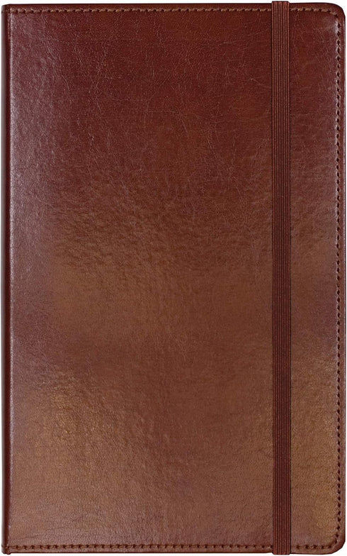 C.R. Gibson MJ5-4792 Brown Bonded Leather Notebook, 240 Ruled Pages, 5" W x 8.25" H