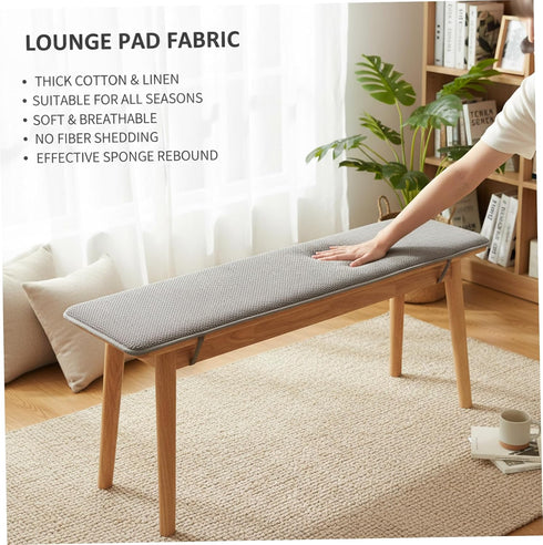 Temeemeg 59x16in Bench Cushions, Soft Corduroy Bench Cushion with Non-Slip Bottom and Ties, Thick Plush Seat Cushion
