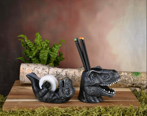 Streamline Imagined Black T-Rex Tape Dispenser for Office Use