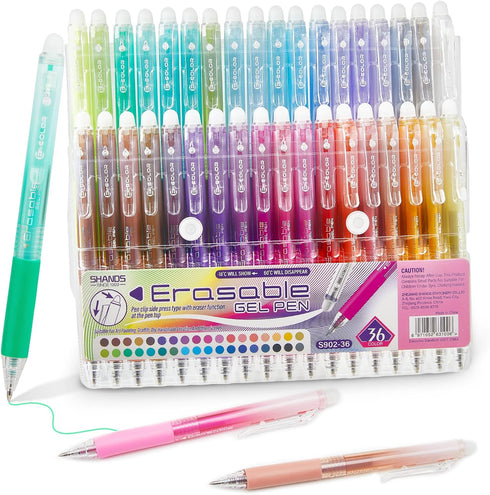 WUXIPREP Retractable Erasable Gel Pens Clicker,Fine Point 0.7mm Smooth Writing Pens,Cute Pens For