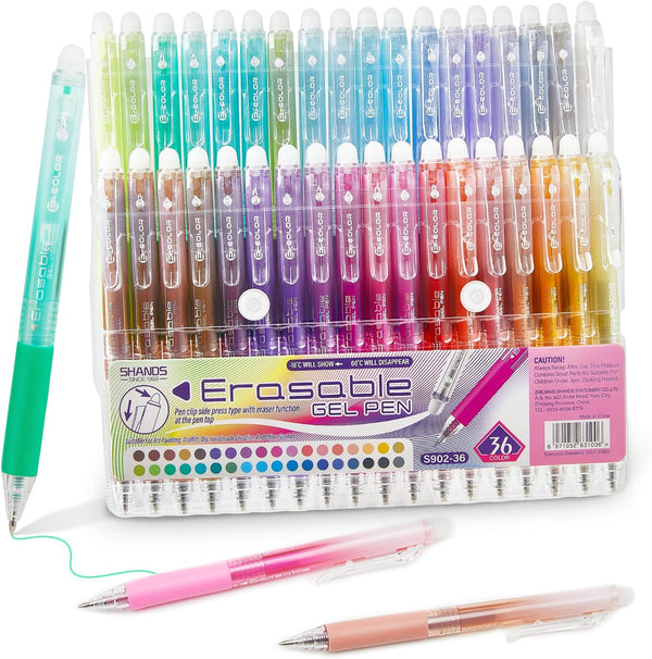 WUXIPREP Retractable Erasable Gel Pens Clicker,Fine Point 0.7mm Smooth Writing Pens,Cute Pens For