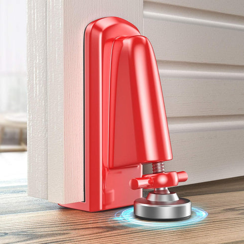 Door Jammer Door Stopper, Portable Aluminum Alloy Security Lock for Travel & Personal Protection (Red)