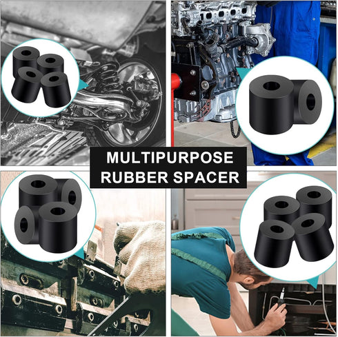 Rubber Spacer 1 Inch OD x 3/8 Inch ID x 1 Inch Thickness, Anti Vibration Neoprene Rubber Cylinder for Home Hardware (6