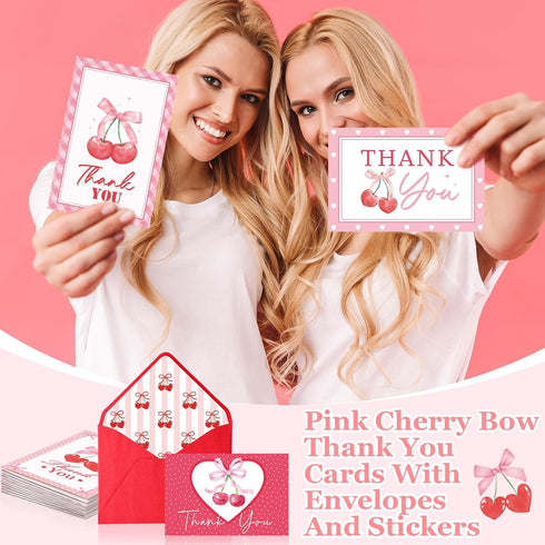 Motiskyy 48 Pack Thank You Cards Blank Note Greeting Cards with Envelopes and Stickers for Girls Bridal Baby Shower