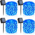 YEGUO 4 Pack Blue Solar Fairy Lights, Each 33ft 100 LED Christmas