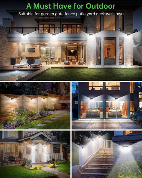 3 200 IP65 6 Pack Solar Lights Outdoor, Motion Sensor Solar Wall Lights with Lighting Modes, LED Outdoor Solar Lights