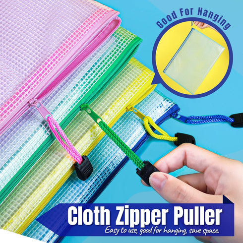 LEOBRO 20PCS Mesh Zipper Pouch - A4 Letter Size Mesh Bags with Zipper, Document Bags, Plastic Envelopes for