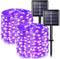 JMEXSUSS 2 Pack Solar Fairy Lights Outdoor, 33ft 100 LED Purple Christmas