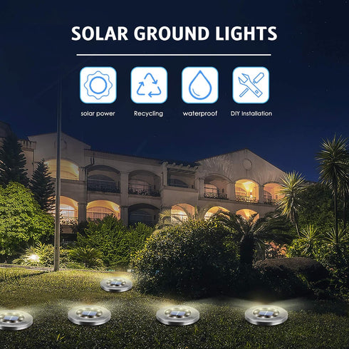 4.6inch Waterproof,12Pack OULONGER Solar Lights Outdoor Solar Lights for Outside,Solar Garden Lights Landscape Lighting