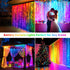10x10Ft 300LED 8 Dimmable Curtain Lights Battery Operated Waterproof Waterfall Light with Modes Remote Timer Memory