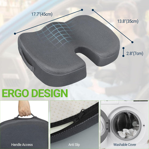Tailbone Season Guard Gel Seat Cushion Office Chair Cushion Non-Slip Gel Memory Foam Coccyx Cushion for Pain - Desk