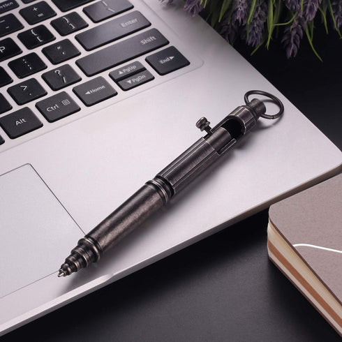 SMOOTHERPRO Heavy Duty Stainless Steel Bolt Action Pen for Tremor, Parkinson, Arthritic Hands, EDC Pocket Signature Pen