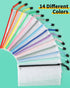 Smarpau 14pcs Zipper Pouch, 14 Colors 9.3" x 4.7" Mesh Pencil Pouches, Waterproof Zipper Bags for Cosmetic, Travel,