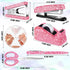 Demissle 6 Pcs Bling Office Desk Accessories Set, Crystal School Stationery Kit, Pink
