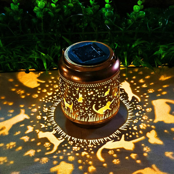 Neioaas Cat Solar Lantern - Waterproof Outdoor Hanging Lights, Perfect Cat Lover Gifts