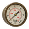 Winters 2-1/2" Liquid Filled Industrial Pressure Gauge, Brass Internals, 304 Stainless Steel Case, Dual Scale
