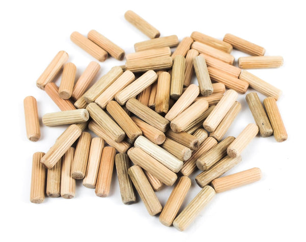 Berta 5/16" x 1 1/2" Wooden Dowel Pins, Fluted Wood Dowel Plugs with Beveled Ends, Accessory Kit for Woodworking (25)