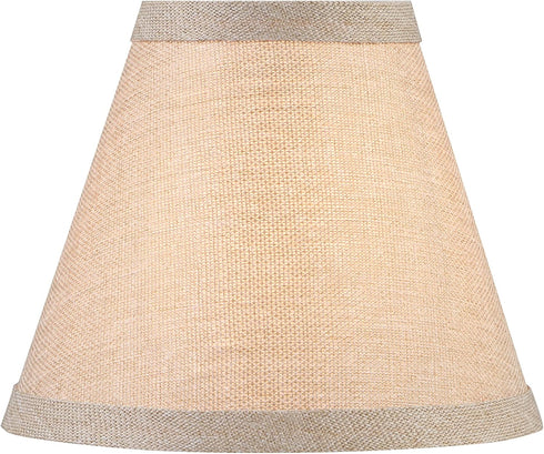 Aspen Creative 51010-2, 3" 6" 5" Set 2 Empire Clip-On Chandelier Lamp Shade, Khaki, Top X Bottom X Slant Height