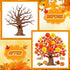 Buryeah 91 Pieces Spring 3D Big Bulletin Board Tree Decoration Set, 47'' x 46'' Tree Background with Pom Poms for Party