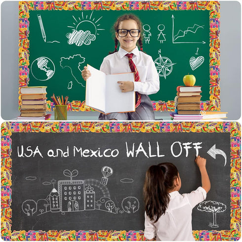 Mexican Fiesta Bulletin Board Border 68.9 Feet with Butterflies, Flowers, and Inspirational Cute Decor for Classroom