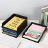 Wenqik 4 Pcs Stackable Paper Trays, Rectangular Plastic Desk Tray Holder, Document File Organizer for Office Classroom,