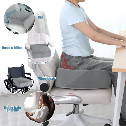 HOMBYS Extra Thick Seat Cushions for Office Chair,Adult Booster Seat for Car,Memory Foam Car Cushion for Height,Chair