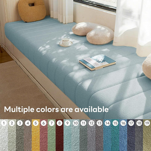 KJEKT 1.6x20x16 50D Bench Cushion Indoor Teddy Plush White Firm Foam Insert Non-Slip & Durable.Easy Clean for Entryway