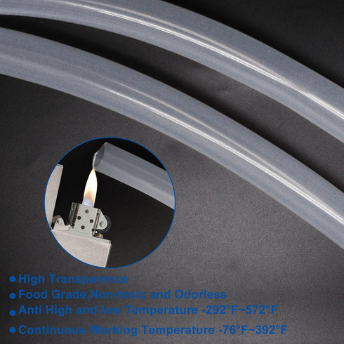 1"ID 1"ID 1-1/4"OD 3.6 Silicone Tubing, Food Grade x Silicone Tube Ft Clear Flexible Clear Tubing High Temperature