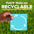 Post-it Notes, 3x3 in, 24 Pads, Clean Removal, Recyclable, Canary Yellow