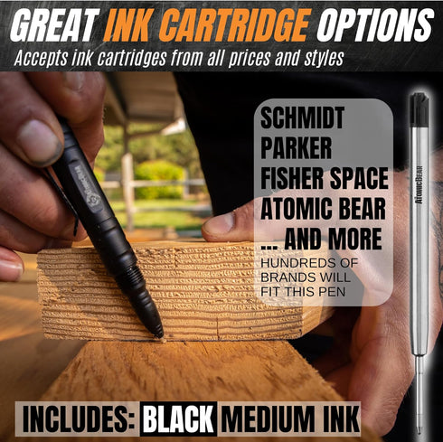The Atomic Bear Defender Pen with Stylus, Tactical Pen for Self Defense, Emergency Window Breaker, EDC Pens
