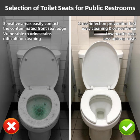 (16.53x14.37) White toilet seat, with soft-close hinges, non-slip pads, made of plastic, durable and easy to clean