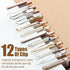 Four Candies 12Pack Pastel Gel Ink Pen Set, 11 Pack Black Ink Pens, 1 Pack Highlighter for School Office