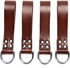 Leather Tool Belt Suspender Loops, Heavy Duty Strap Connectors, 4-Piece Set Accessories (Brown)