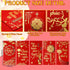 Zhanmai 30 Set 6.69 Inch 3.54 Inch 5 Pcs Vietnamese New Year Red Lucky Money Envelope x Various Designs New Year