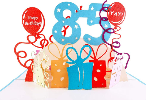 iGifts And Cards Happy 85th Birthday - 3D Pop Up Greeting Card, Unique Celebration for Husband, Wife, Friend