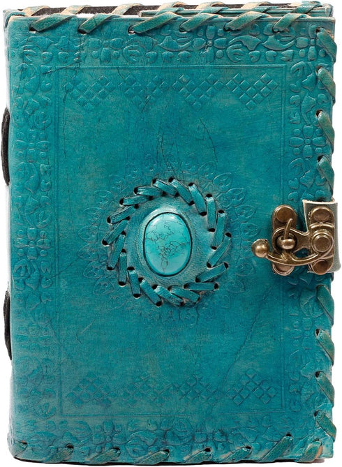 TUZECH Leather Journal, Large Handmade Bound Vintage Writing Notebook, 7 x 5 Inches, Gift for Art Sketchbook