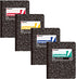 KAISA Composition Notebooks, 4 Pack, Wide Ruled, 9-3/4" x 7-1/2", Black Marble Covers, 100 Sheets