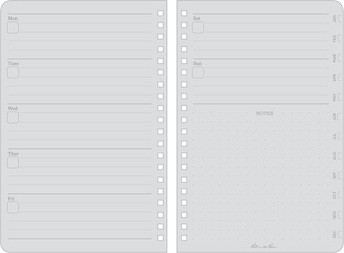 Rite in the Rain All-Weather Weekly Planner, Undated, Side-Spiral 4-5/8" x 7" (No. P52), Black