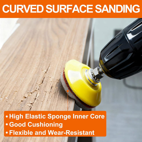 64 2 Inch 180 3000 1/4 PCS Sanding Disc Pad,Hook and Loop Sanding Pads to Wet Dry Sponge Sandpaper with Shank for Drill