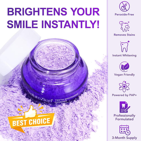 BHMSHY 15g Enamel-Safe Teeth Whitening Powder Gentle on Teeth No Sensitivity Formula Removes Stains Breath Freshening