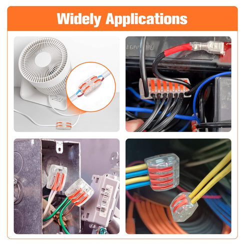 Kuject 200PCS Lever Wire Nuts Connectors Kit, Electrical Push-in Connectors with 2/3/4/5/8 Conductor Combinations