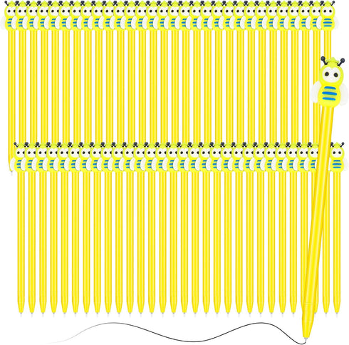 Fainne 60 Pcs Bee Pens, Black Ink Gel Pens for Kids, Cute Cartoon Fine Point Roller Marker Pens for Classroom
