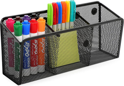 MaxGear Magnetic Pen Holder, Mesh Pencil Holder for Desk Storage, Extra Strong Magnets for Locker, Whiteboard, Office